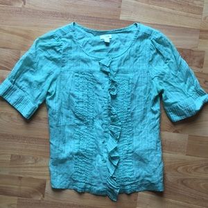 Anthropologie Odelle Ruffle Blouse